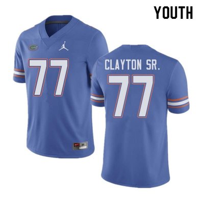 Youth Florida Gators #77 Antonneous Clayton Sr. NCAA Jordan Brand Blue Authentic Stitched College Football Jersey UQO2162EC